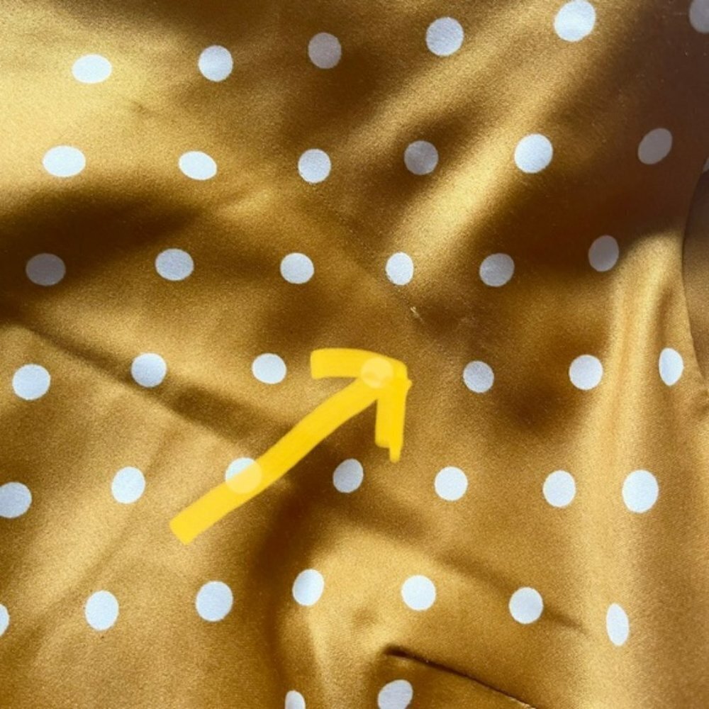 J.O.A. Yellow Polka Dots Satin Asymmetrical Dress US M - Picture 12 of 13